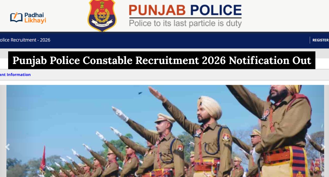 Punjab Police Constable Recruitment 2026 Notification Out
