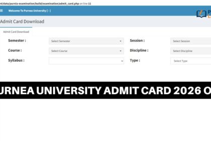Purnea University Admit Card 2026 Out