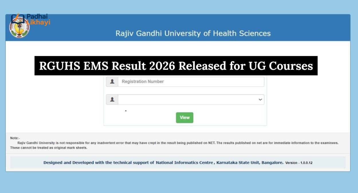 RGUHS EMS Result 2026 Released for UG Courses