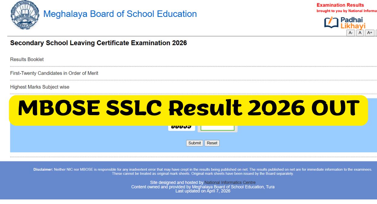 MBOSE SSLC Result 2026