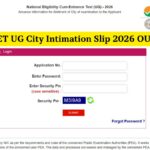 NEET UG City Intimation Slip 2026
