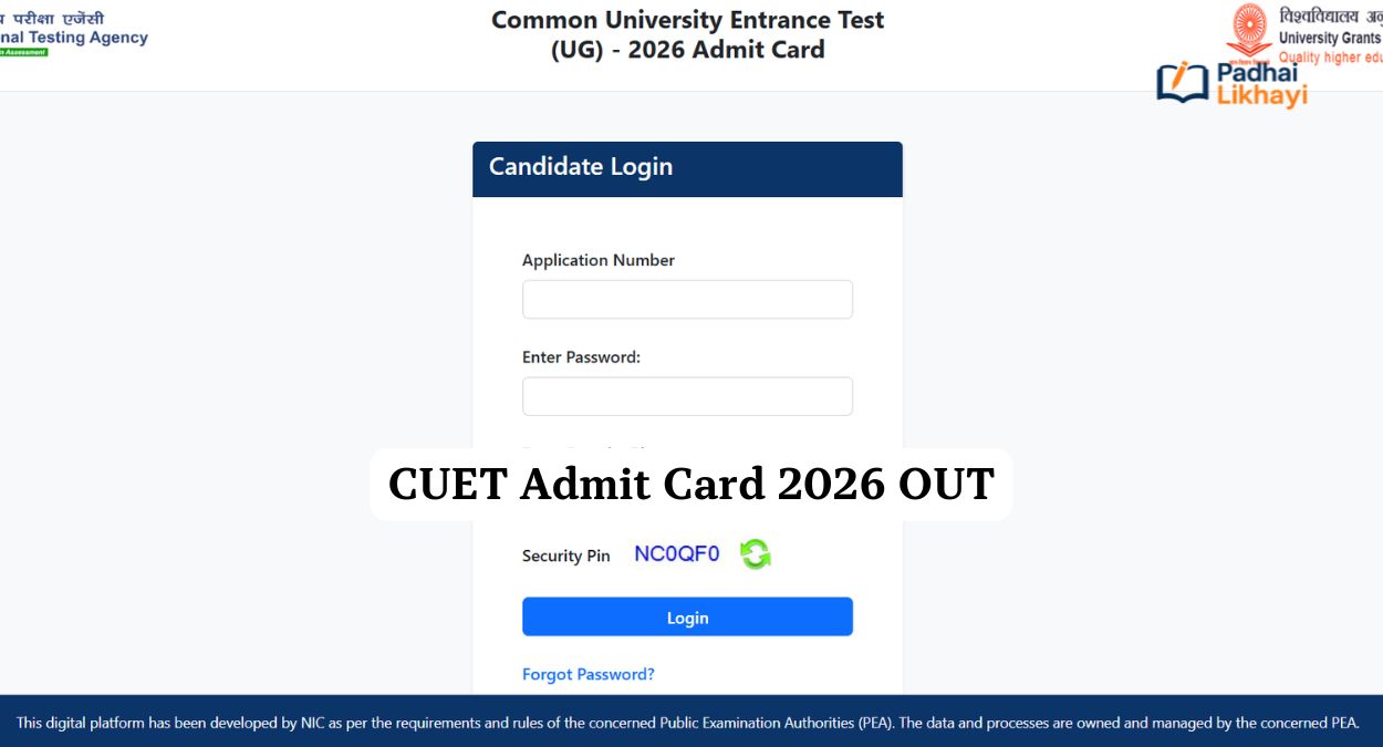 CUET Admit Card 2026 OUT
