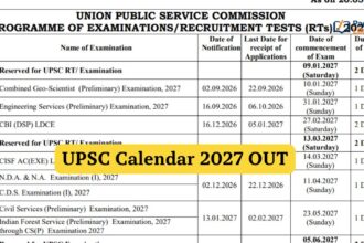 UPSC Calendar 2027