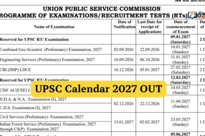 UPSC Calendar 2027